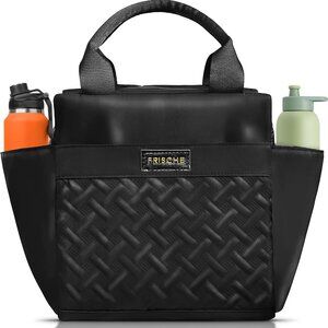 Insulated Lunch Bag for Women- 11L Leakproof Work Lunch Box with Bottle Holder a
